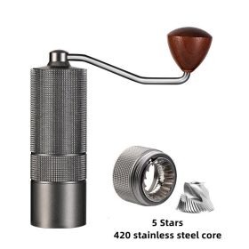 Portable Manual Coffee Bean Grinder High Quality CNC Stainless Precision Steel Core Bean Crusher Kitchen Supplies - gray 5 Stars