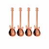 4Pcs Metal Guitar Spoon Flatware Set 18/10 Stainless Steel Guitar Spoons Creative Milk Coffee Spoon Ice Cream Candy Teaspoon - Rose Golden 4 Pcs