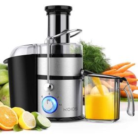 KOIOS Centrifugal Juicer Machines; Juice Extractor with Extra Large 3inch Feed Chute; JE-70 Black - as picture