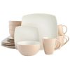Square Stoneware 16 Piece Dinnerware Set - Sand