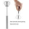 Stainless Steel Egg Rotary Whisk, Semi-Automatic Egg Beater Mixer - 12 inch
