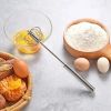Stainless Steel Egg Rotary Whisk, Semi-Automatic Egg Beater Mixer - 12 inch