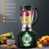 8 Cup Food Processor 500W Variable Speed Blender Chopper with 3 Blades - as show