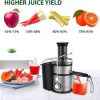 KOIOS Centrifugal Juicer Machines; Juice Extractor with Extra Large 3inch Feed Chute; JE-70 Black - as picture