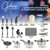 71-Piece Stainless Steel Silver Cookware Combo Set - black