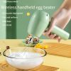 Wireless Portable Electric Food Mixer 3 Speeds Automatic Whisk Dough Egg Beater Baking Cake Cream Whipper Kitchen Tool - Green