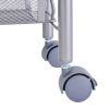 4-Tier Gap Kitchen Slim Slide Out Storage Tower Rack with Wheels, Cupboard with Casters - Silver - Silver