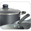 18-Piece Nonstick Cookware Set; Steel Gray - Gray