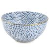 Dinnerware Black & White Dot Stoneware, 12 Piece Set - Blue