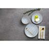 Dinnerware Black & White Dot Stoneware, 12 Piece Set - Blue