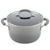 15-Piece Hard Enamel Aluminum Nonstick Cookware Set, Gray - Gray