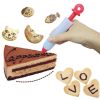 Food Writing Decorating Pen, Nozzle Tool Squeeze Cream Chocolate Cupcakes Piping Icing Cake Dessert Pen Baking Gun - Black