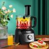 8 Cup Food Processor 500W Variable Speed Blender Chopper with 3 Blades - as show