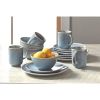 Blue Round Stoneware 16-Piece Dinnerware Set - Blue