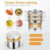 Daily Delicacies Pot 304 Stainless Steel  3-Tier Steamer Pot - Silver - Stainless steel