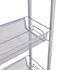 4-Tier Gap Kitchen Slim Slide Out Storage Tower Rack with Wheels, Cupboard with Casters - Silver - Silver