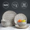 Dinnerware Black & White Dot Stoneware, 12 Piece Set - Black