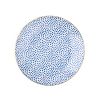 Dinnerware Black & White Dot Stoneware, 12 Piece Set - Blue